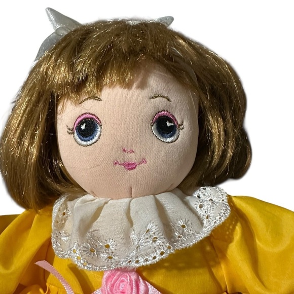 Vintage Sugar Loaf Bright Yellow Doll with Lace Accents - Picture 2 of 5
